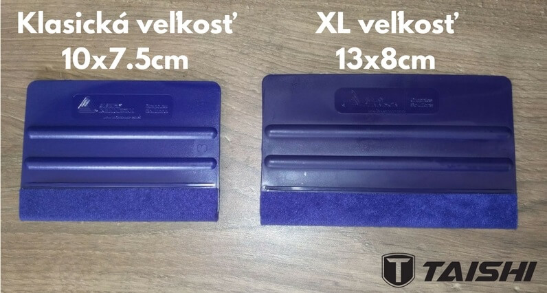 porovnanie veľkostí stierok od Avery Dennison klasická vs. XL veľkosť TaishiFolie