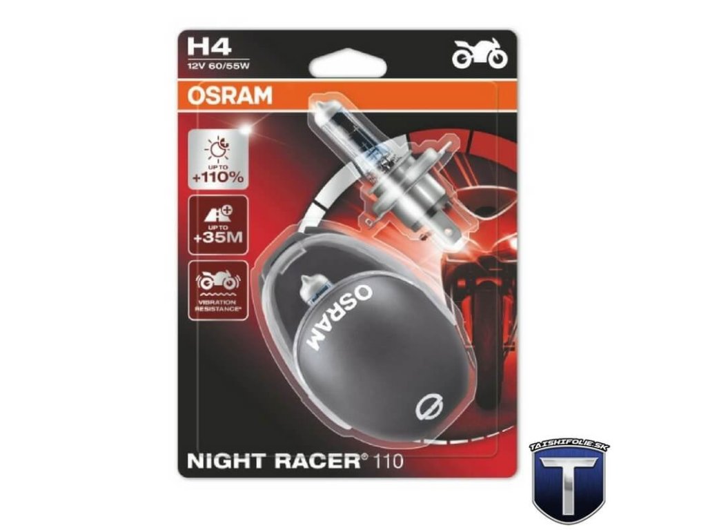 2 ks H4 OSRAM Night Racer Motorka +110%