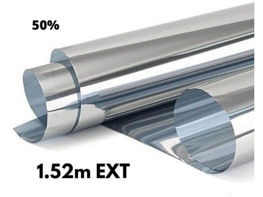 Zrkadlová fólia na okná Silver 50% exteriérová 1,52x1m
