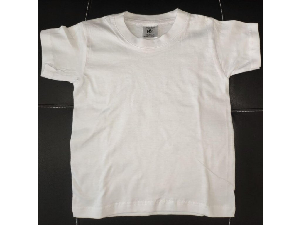 Biele potlačiteľné tričko pre deti 1-2 roky B&C
