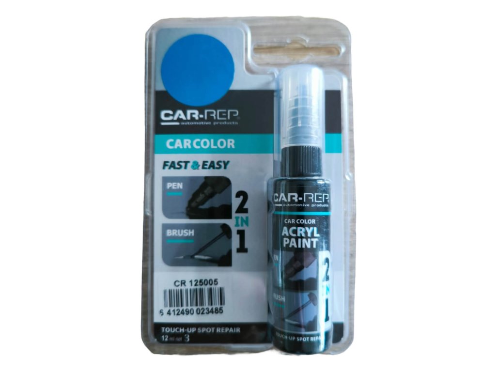 Modrá farba na lak 125005 korekčné pero a štetec 12ml Touch-up Spot Repair CAR-REP