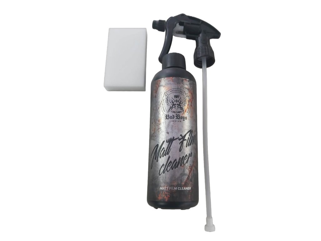Čistič matných fólií 500ml Matt Film Cleaner Bad Boys + rozprašovač Canyon + magická špongia