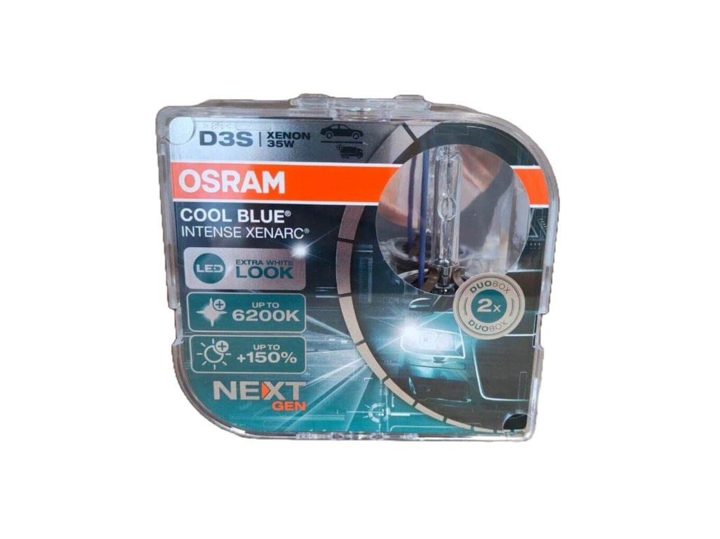 Xenonová výbojka 2ks D3S 35W OSRAM Xenarc Cool Blue Intense NextGeneration 6200K +150% BOX