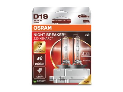 Xenonová výbojka 2ks D1S 66140XN2-2HB OSRAM Night Breaker Laser +220% Box