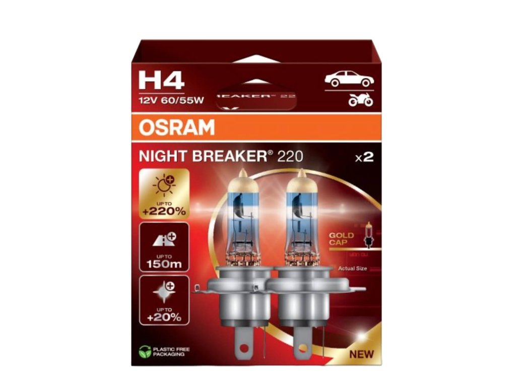 H4 OSRAM Night Breaker Laser +220% BOX 2ks