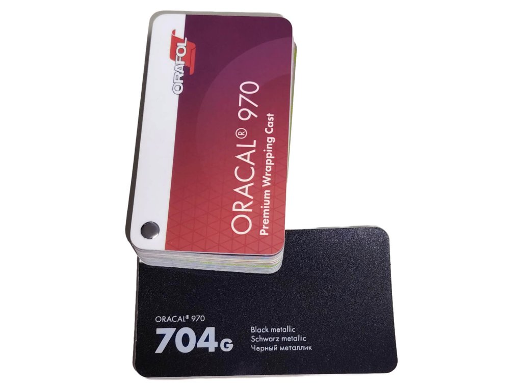 Čierna lesklá metalická liata fólia Oracal 970RA Black Metallic 704