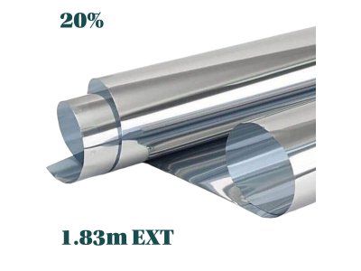 Zrkadlová fólia na okná Silver 20% exteriérová 1,83x1m