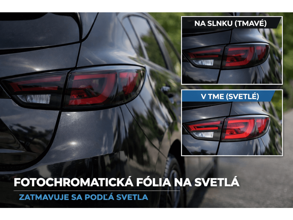 Samozatmavovacia fotochromatická polyuretánová fólia na svetlá 30cm Taishi