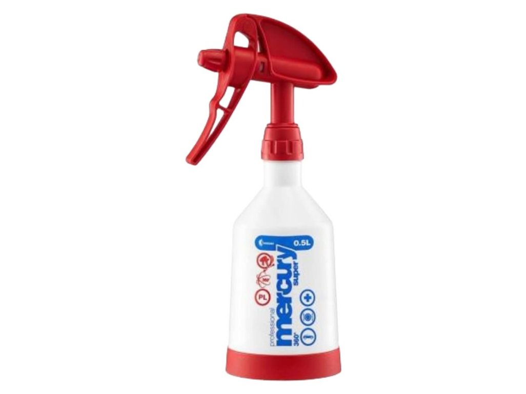 Ručný rozprašovač Mercury Super Pro+ 360° 0,5l červený KWAZAR