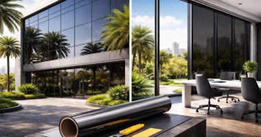 Tmavé fólie na okná budov